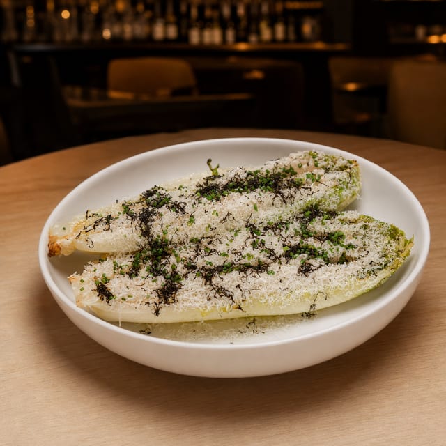 Grilled Lettuce with Truffle Dressing.