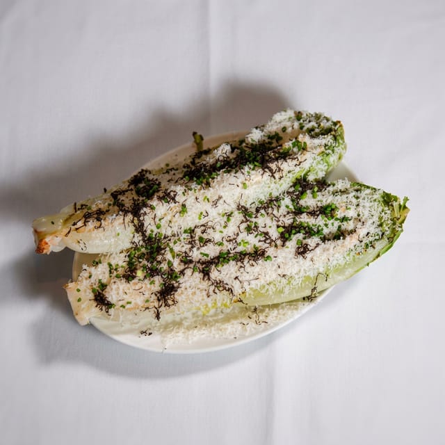 Grilled Lettuce with Truffle Dressing.