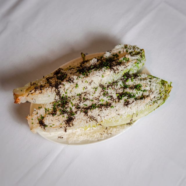 Grilled Lettuce with Truffle Dressing.