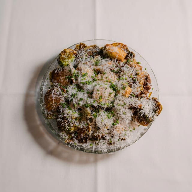 Brussel Sprouts with Bacon Ranch.