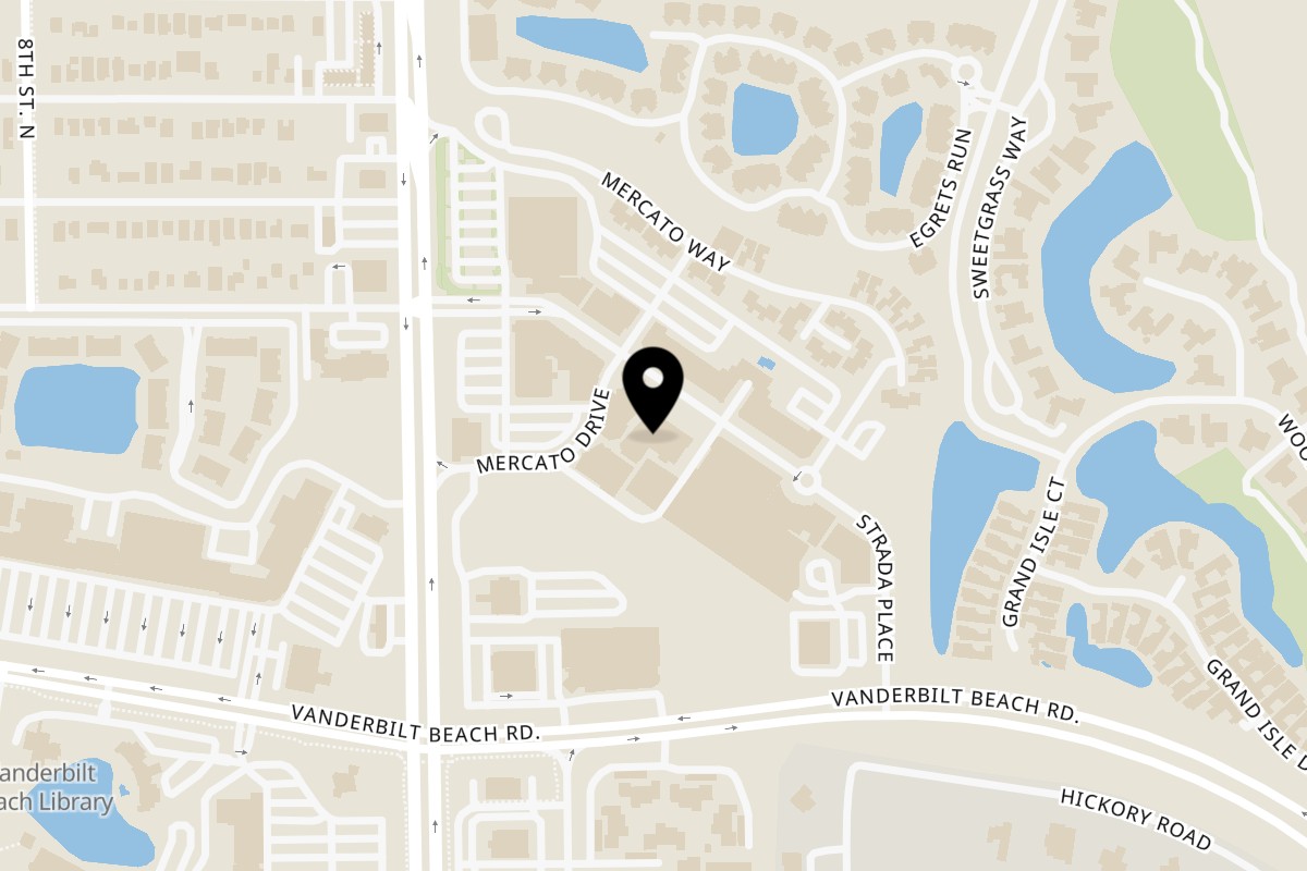 Map showing the location of Waxin's Naples on 9110 Strada Pl Suite 6130 in Naples