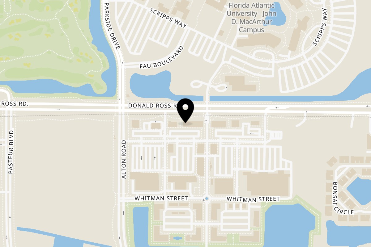 Map showing the location of Waxin's Palm Beach Gardens on 5300 Donald Ross Rd Unit 130 in Palm Beach Gardens